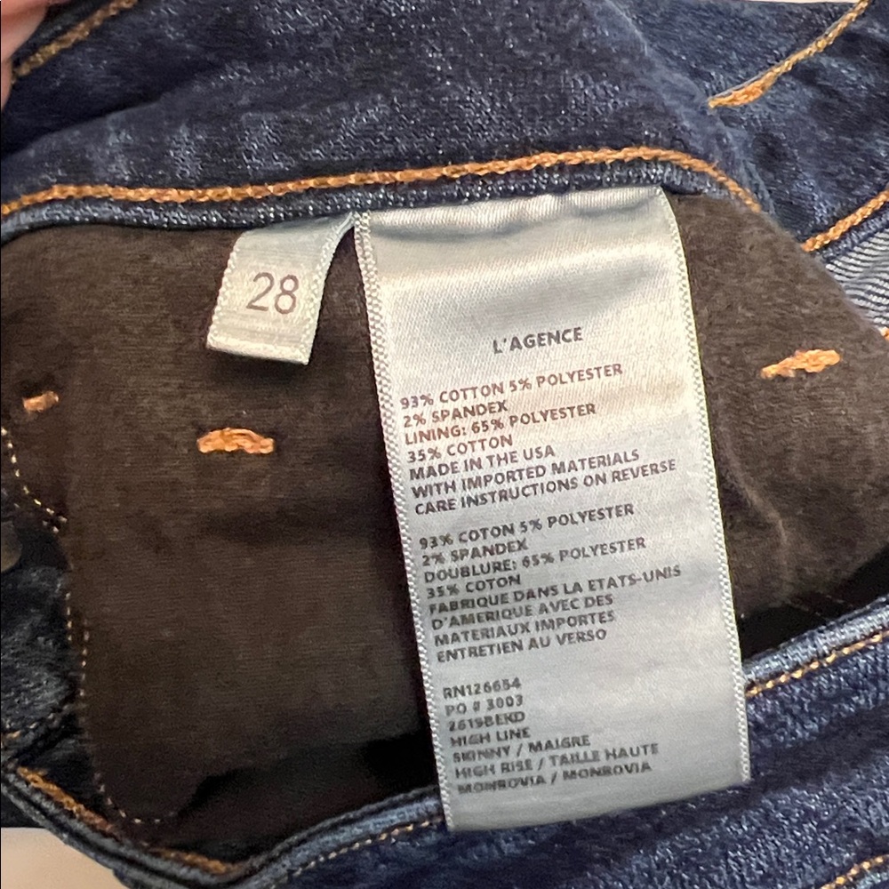 L’AGENCE ABIGAIL FRENCH SLIM RIPPED SKINNY JEANS SIZE 28 - Picture 12 of 16